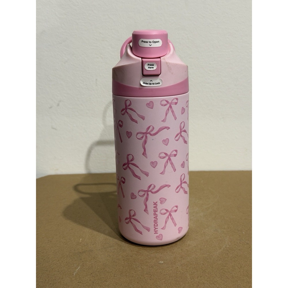 Hydrapeak 20oz Tumbler Pink Bow Pattern Carry Handle HP-Mini-Oasis-COQ-11